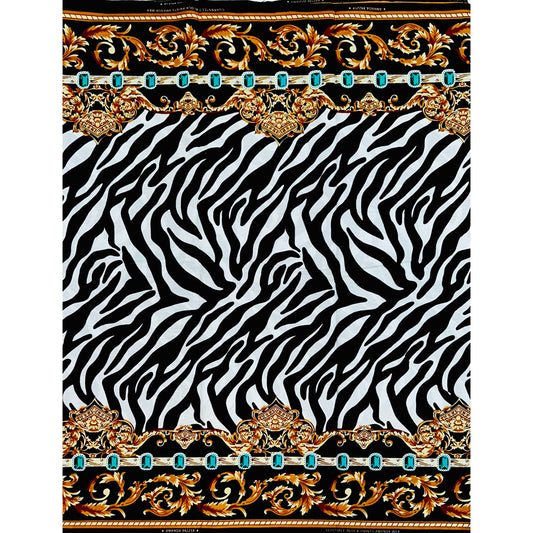 African Print Fabric/ Ankara - Black, White, Brown, Green 'Dynasty of Ife' Design, YARD or WHOLESALE