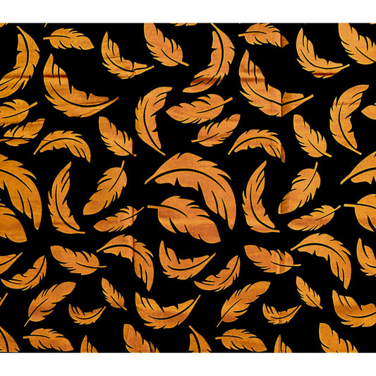 African Print Fabric/ Ankara - Black, Brown 'Gilded Plume' Design, Yard or Wholesale