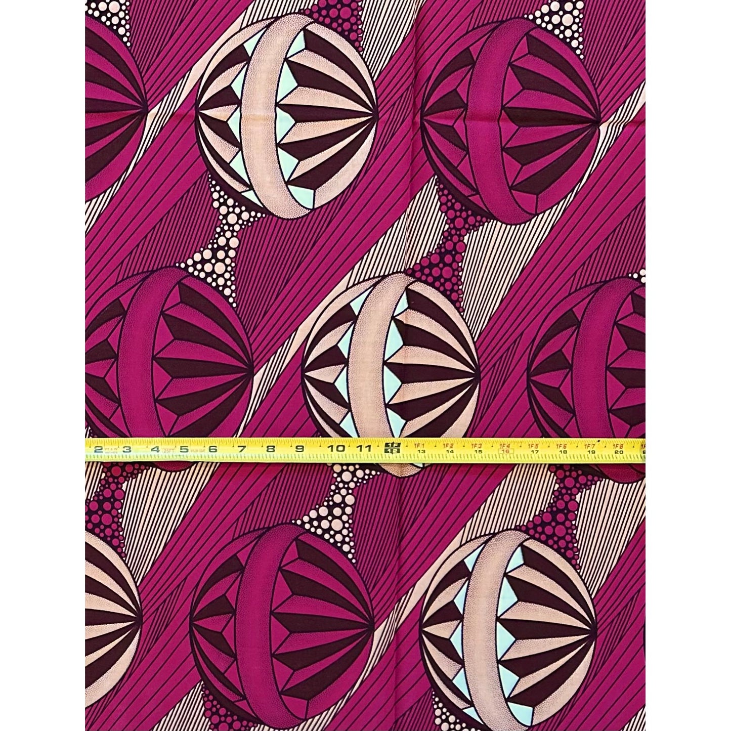 African Print Fabric/ Ankara - Plum, Brown, Beige “Okan Elegance', 1 YARD