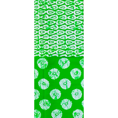 African Print Fabric/ Ankara - Green, White 'Eji’s Riddle' Design, YARD or WHOLESALE