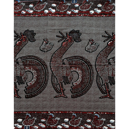 African Print Fabric/ Ankara - Dark Brown, Black 'Shake Your Tail Feathers', Yard or Wholesale