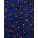 African Print Fabric/ Ankara - Blue, Orange, Black 'Carpe Diem'