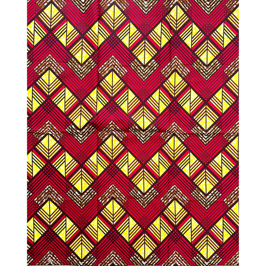 African Print Fabric/ Ankara - Red, Yellow, Brown ‘Amaya Zion'