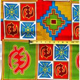 African Print Fabric/ Ankara - Red, Blue, Green, Yellow, Shimmery Gold Glitter 'Tiri Ye’ Kente, YARD or WHOLESALE