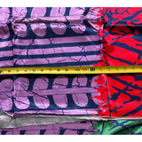 African Print, Satin Fabric - Purple, Blue, Red, Green "Malia", Yard or Wholesale