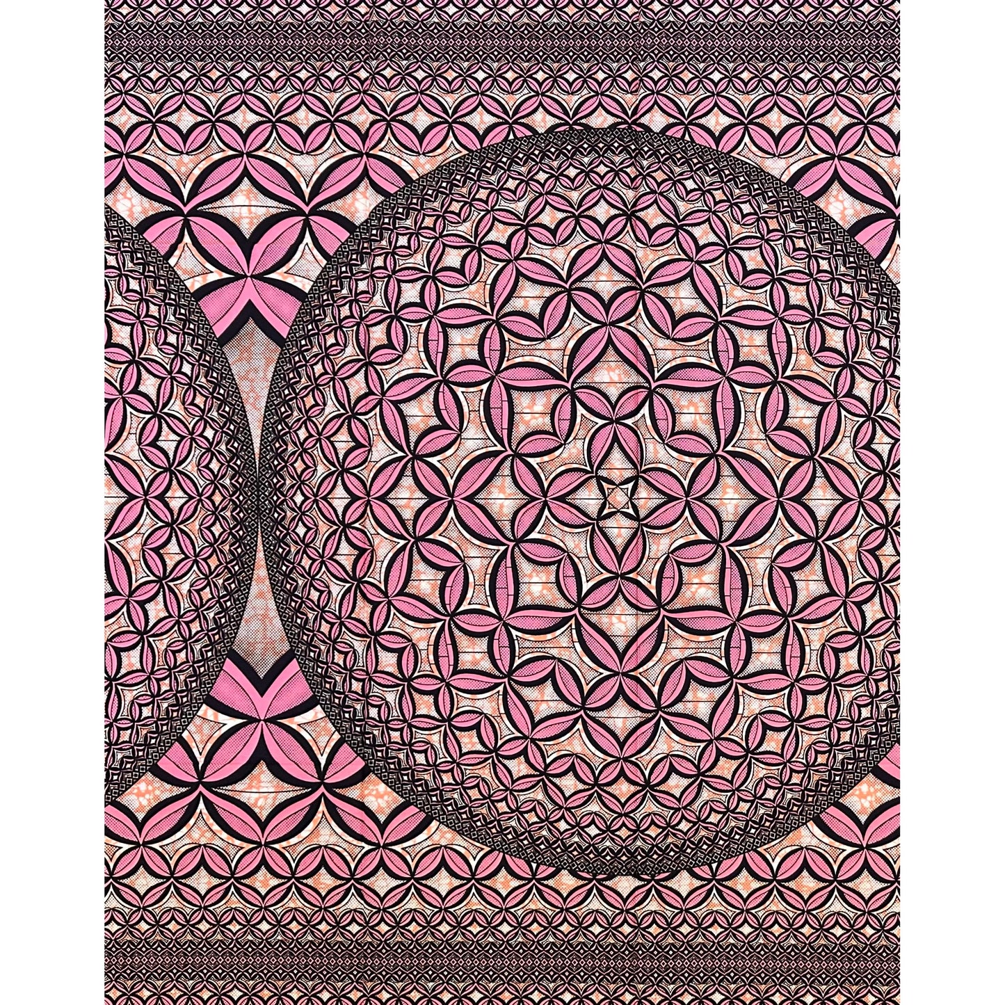 African Print Fabric/Ankara - Shades of Pink "Love + Joy" Design