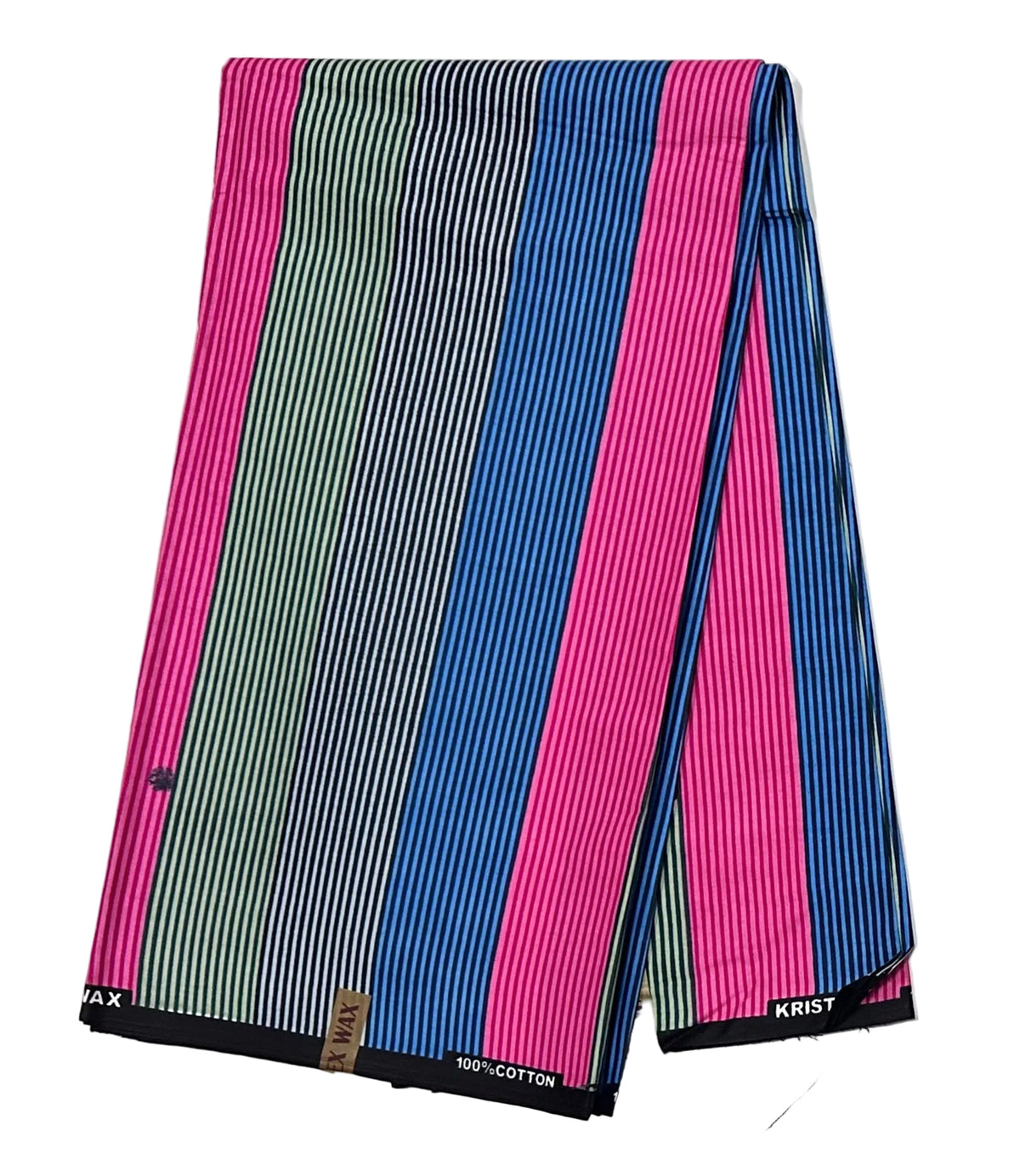 African Print Fabric/ Ankara - Pink, Green, Blue 'Good Company', YARD or WHOLESALE