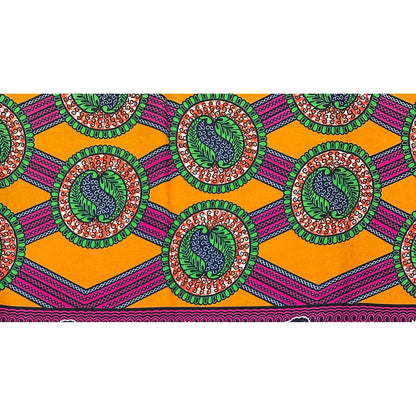 African Print Fabric/ Ankara - Green, Pink, Brown 'Ọ̀jà Royale,’ YARD or WHOLESALE