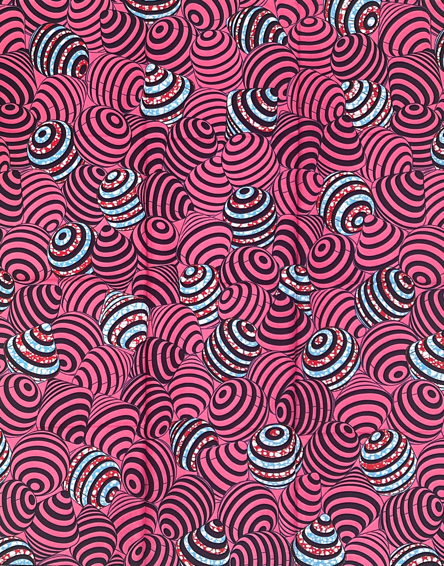 African Print Fabric/ Ankara - Pink, Blue, Orange ‘Pretty Problem' Design, YARD