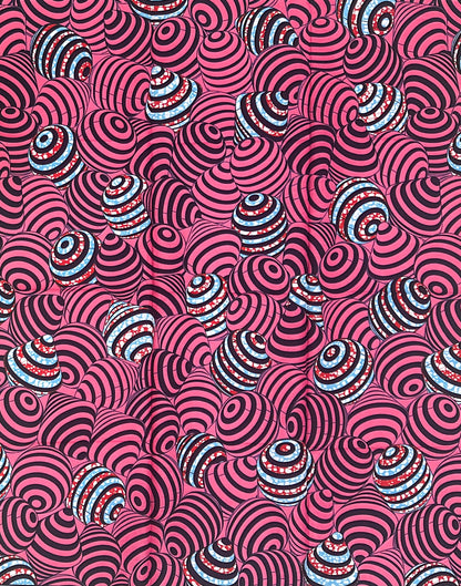African Print Fabric/ Ankara - Pink, Blue, Orange ‘Pretty Problem' Design, YARD
