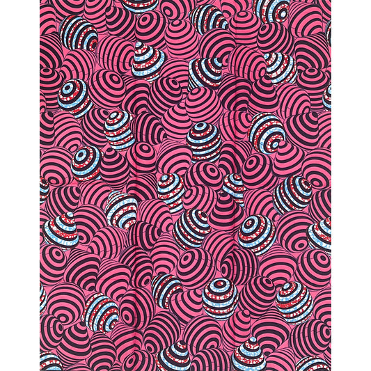 African Print Fabric/ Ankara - Pink, Blue, Orange ‘Pretty Problem' Design, YARD