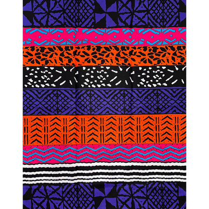 African Print Fabric/ Ankara - Purple, Orange, Pink, Blue, Black "Zoko", Yard or Wholesale