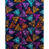 African Print Fabric/ Ankara - Purple, Orange, Turquoise, Gray 'Chidi Tri', YARD or WHOLESALE