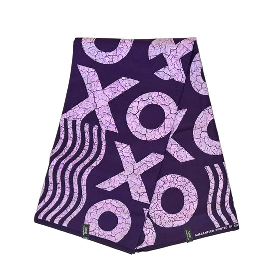 African Print Fabric/ Ankara - Shades of Purple ‘Power Has A Pattern', Yard or Wholesale