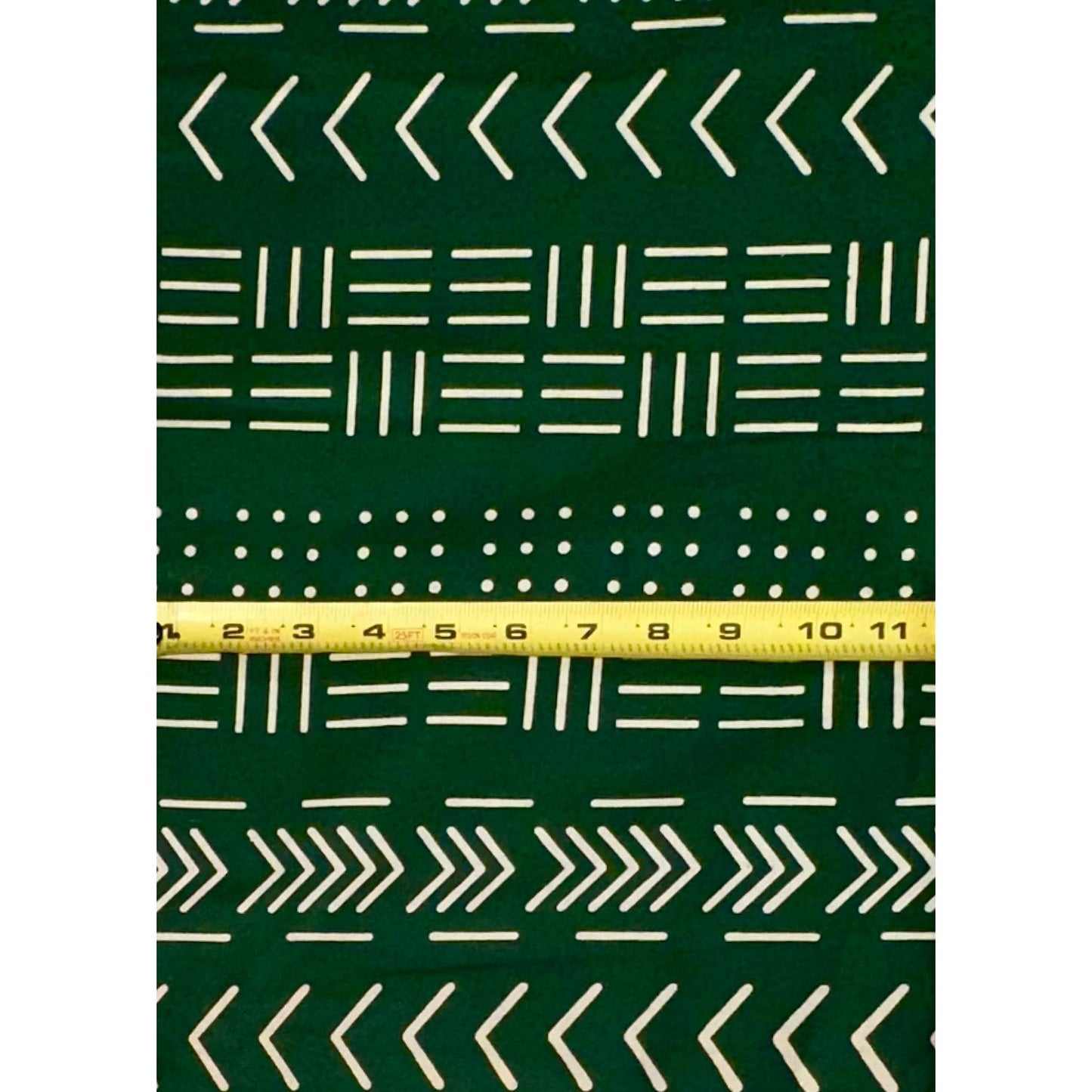 African Print Fabric/ Ankara - Green, Cream 'Taye Legacy' Design, YARD or WHOLESALE