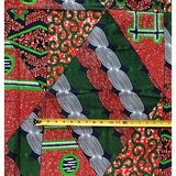 African Print Fabric/ Ankara - Green, Orange, Navy “Jidi Rock” YARD or WHOLESALE