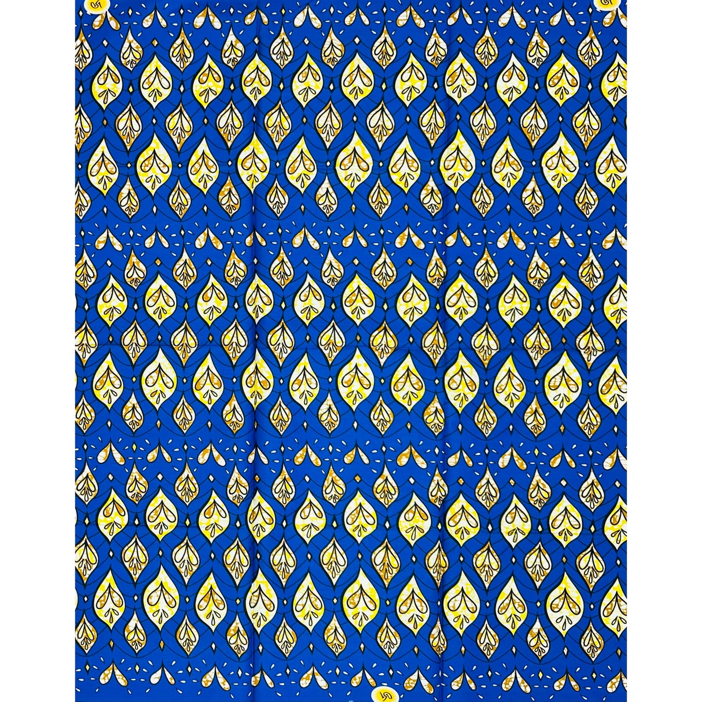 African Print Fabric/ Ankara - Blue, Yellow, Brown 'Kings Don’t Whisper', 1 YARD