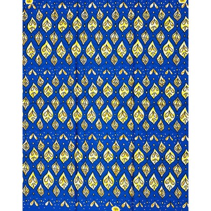 African Print Fabric/ Ankara - Blue, Yellow, Brown 'Kings Don’t Whisper', 1 YARD