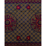 African Print Fabric/ Ankara - Marigold, Red, Black ‘Key to My Heart' Pattern
