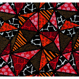 African Print Fabric/ Ankara - Black, Red, Orange 'Maasai Patchwork’ YARD or WHOLESALE