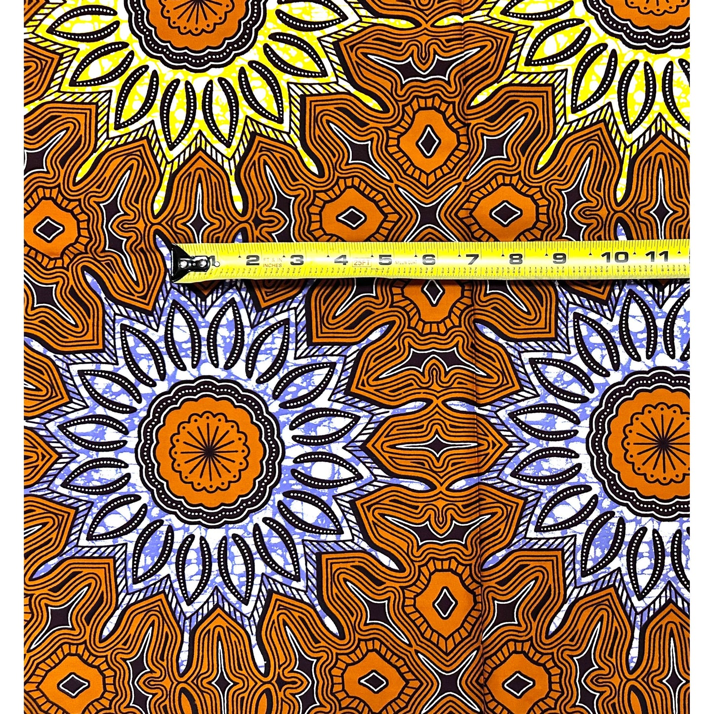 African Print Fabric/ Ankara - Shades of Brown, Purple "Eze Sun", 1 Yard