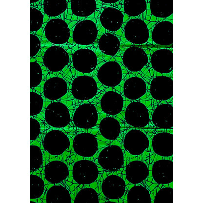 African Print Fabric/ Ankara - Green, Black 'Oro of the Earth' Design, YARD or WHOLESALE