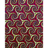 African Print Fabric/ Ankara - Red, Yellow, Brown, Navy ‘Amaya Swirl'