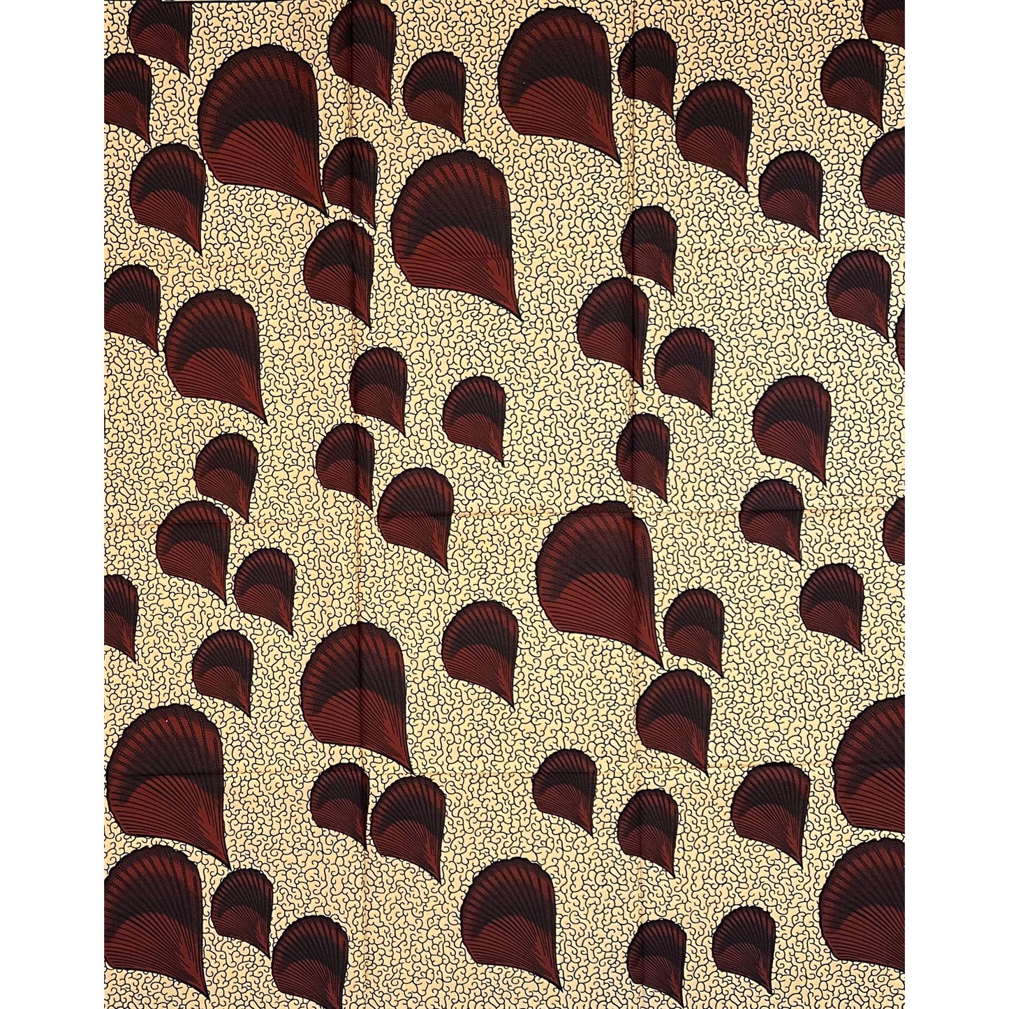 African Print Fabric/ Ankara - Shades of Brown 'Desert Fan Drift', YARD