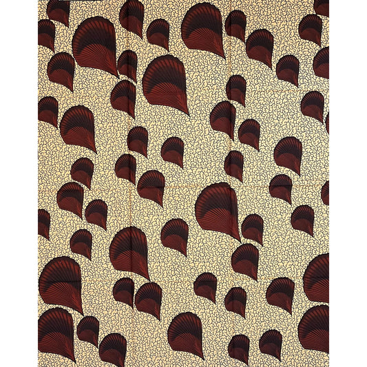 African Print Fabric/ Ankara - Shades of Brown 'Desert Fan Drift', YARD