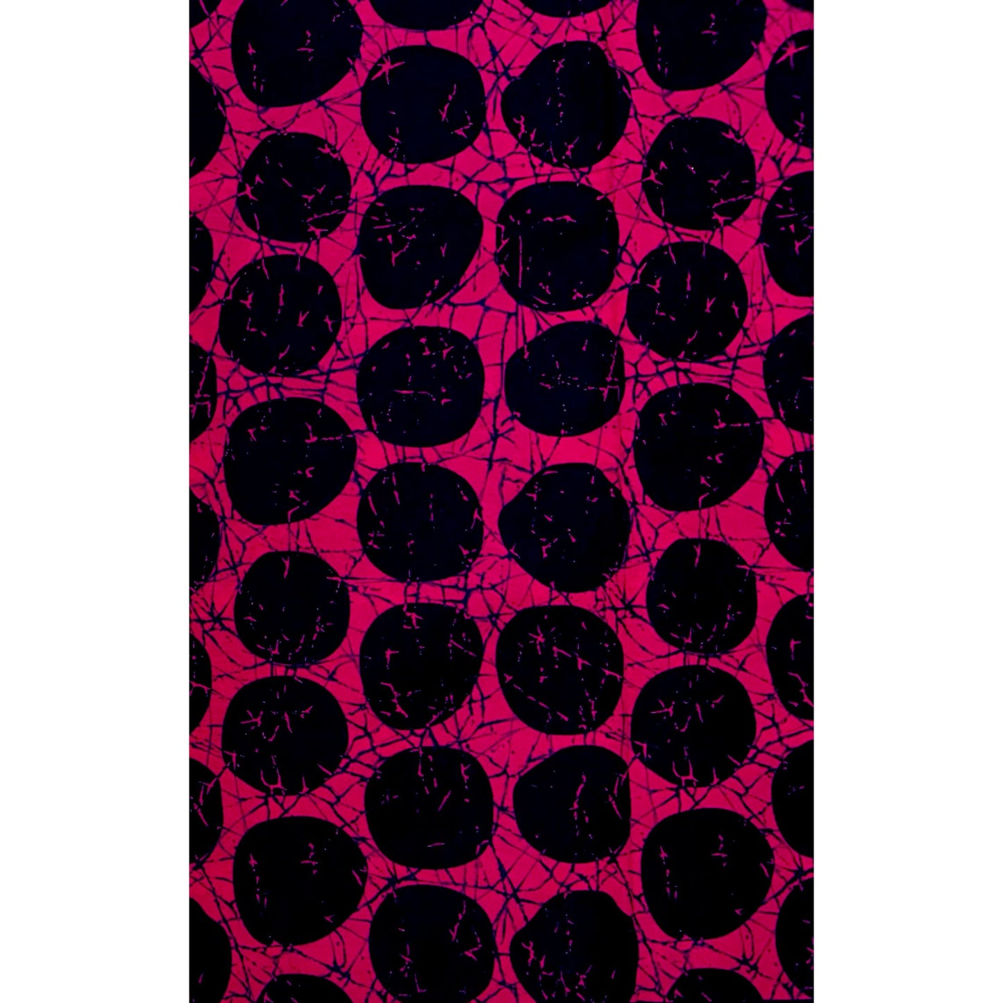 African Print Fabric/ Ankara - Pink, Black 'Oro of the Eclipse' Design, YARD or WHOLESALE