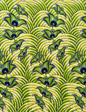 African Print Fabric/ Ankara - Shades of Green, Navy 'Natural Tamani’, Yard