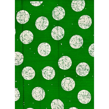 African Print Fabric/ Ankara - Green, White 'Jade Orbit' Design, YARD or WHOLESALE