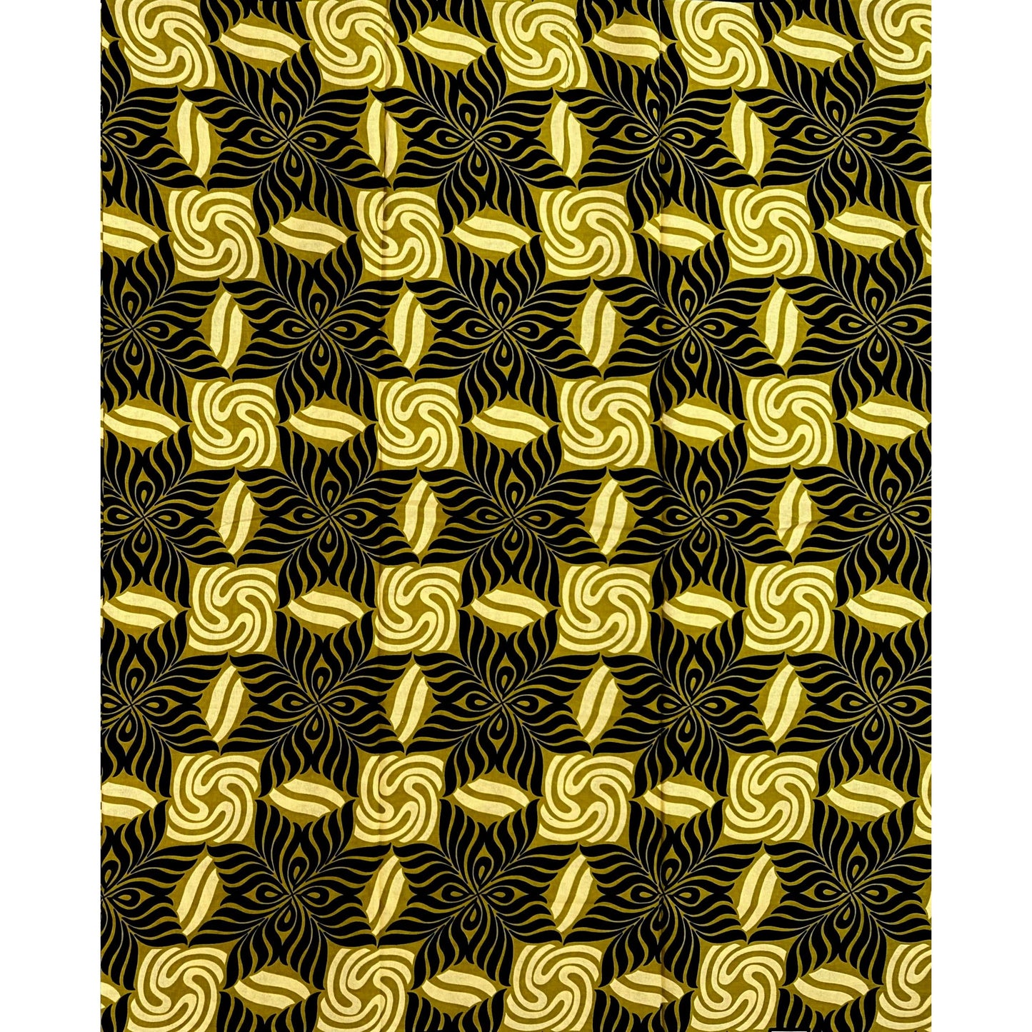 African Print Fabric/ Ankara - Olive Green, Black, Beige 'Plenty Pepper' Design, YARD or WHOLESALE
