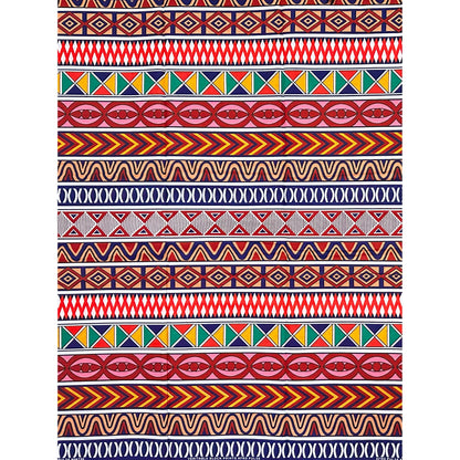 African Print Fabric/Ankara - Red, Pink, Brown, Blue "Heatwave Proverbs" Design, YARD or WHOLESALE