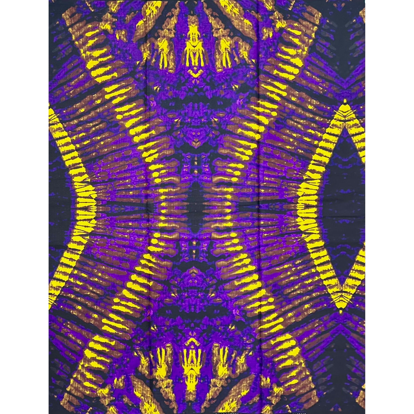 African Print Fabric/Ankara - Purple, Yellow, Black 'The Night Shift', YARD or WHOLESALE