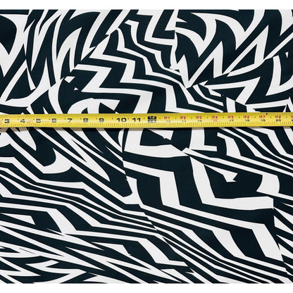 African Print, Stretch Cotton Satin Fabric- Black, White "Anansi Unbound" Per Yard