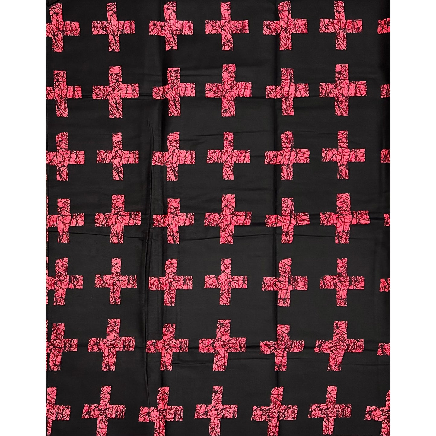 African Print Fabric/ Ankara - Dark Brown 'Pink Rune' Design, Yard or Wholesale