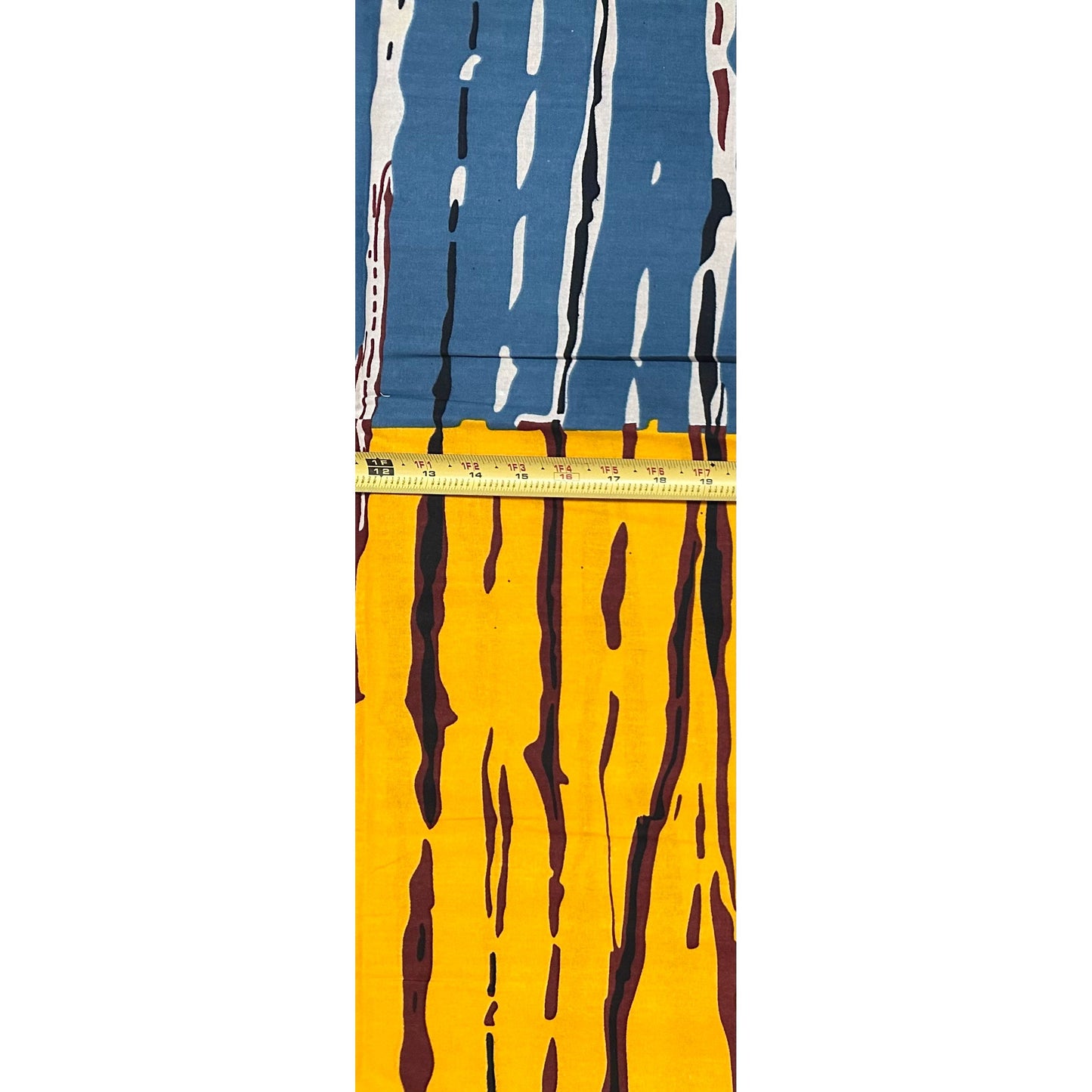 African Print Fabric/ Ankara - Yellow, Blue, Brown, Black, Beige 'Crossing Quietly' Design, Yard or Wholesale