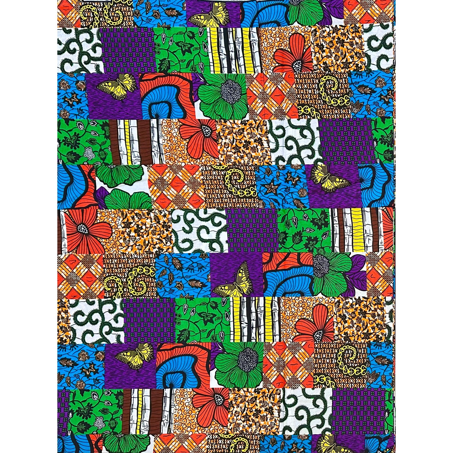 African Print Fabric/Ankara - Purple, Green, Orange, Blue, Yellow, Brown ‘Bukky Charmed' Design, YARD or WHOLESALE