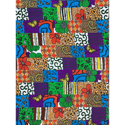 African Print Fabric/Ankara - Purple, Green, Orange, Blue, Yellow, Brown ‘Bukky Charmed' Design, YARD or WHOLESALE