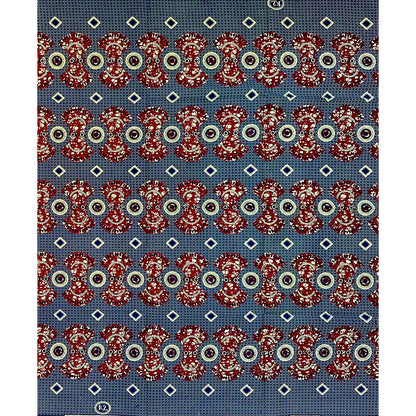 African Print Fabric/ Ankara - Brown, Navy 'Goddess', 1 YARD