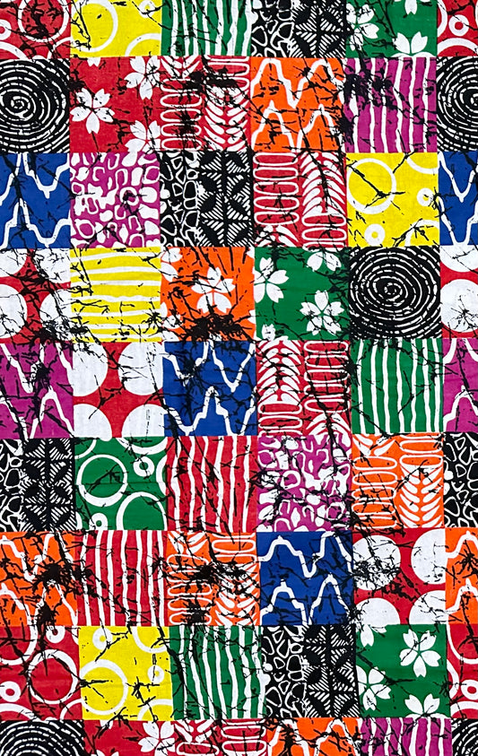 African Print Fabric/ Ankara - Multicolored 'Pieces of Everywhere', YARD or WHOLESALE