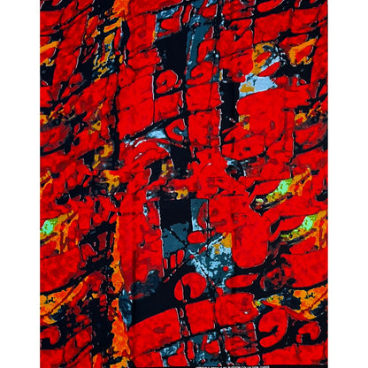 African Print Fabric/ Ankara - Red, Black, Orange Gray 'Street Ember', Yard or Wholesale