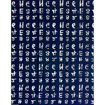 African Print Fabric/ Ankara - Blue, White 'Do The Math', Yard or Wholesale