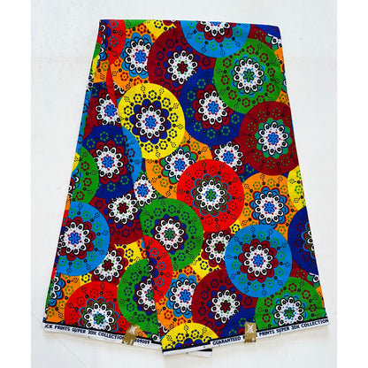 African Print Fabric/ Ankara - Multicolored 'If Happy Was A Fabric' Design, YARD or WHOLESALE