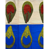African Print Fabric/ Ankara - Blue, Brown, Beige, Yellow 'Duality', YARD or WHOLESALE