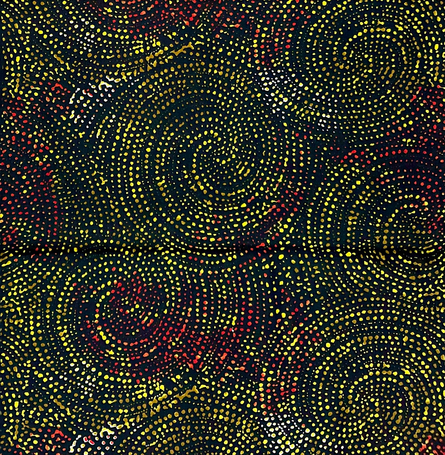 African Print Fabric/ Ankara - Black, Yellow, Red, Orange 'Onyx Aurora' Design, YARD or WHOLESALE