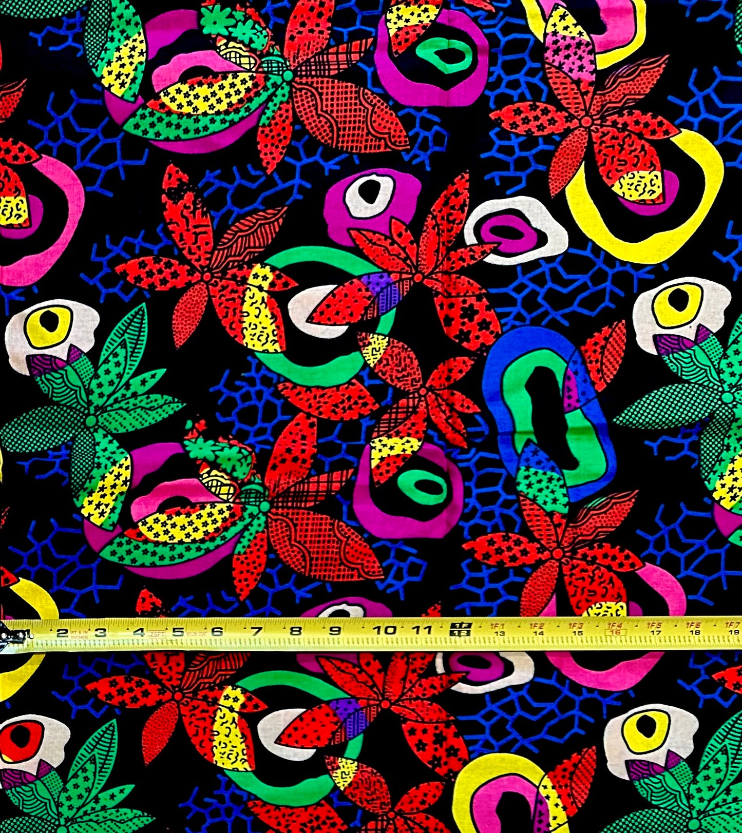 African Print Fabric/ Ankara - Multicolored 'Midnight Tropicana' Design, Yard or Wholesale