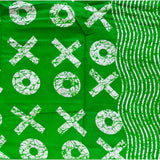 African Print Fabric/ Ankara - Green, White 'XOXO', Per Yard or Wholesale