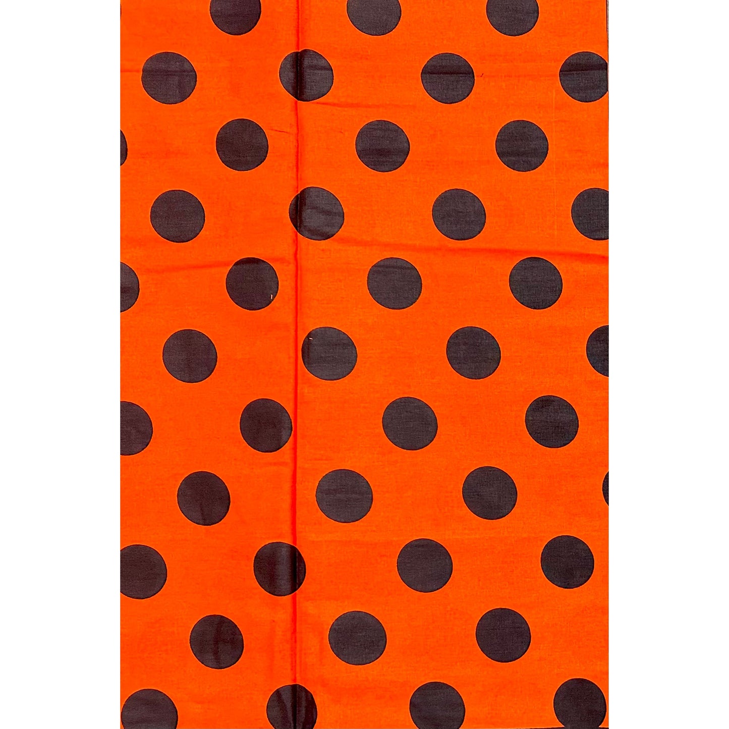 African Print Fabric/ Ankara - Orange, Black 'Dottie' Design, YARD or WHOLESALE